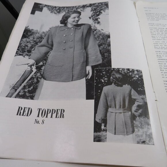 Lily Knitting Magazine 1949 called Sweaters #22 (23pgs 12x9") black/white photos - Picture 8 of 13